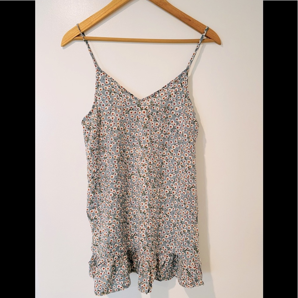 Mini slip cami dress floral light blue